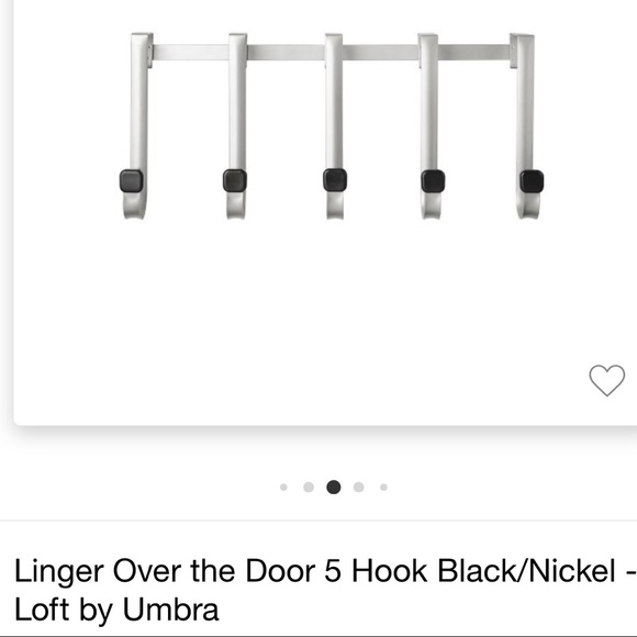 🆕 Linger Over the Door 5 Hook Black/Nickel Loft by Umbra - Picture 2 of 7
